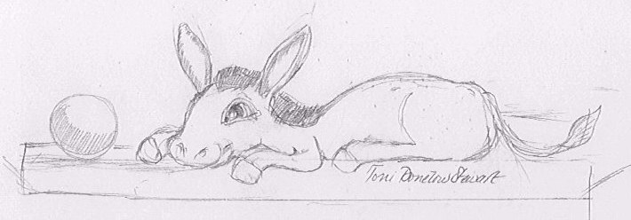 Donkey (sketch), (c) Copright 2001 by Toni Donelow Stewart, all rights reserved.