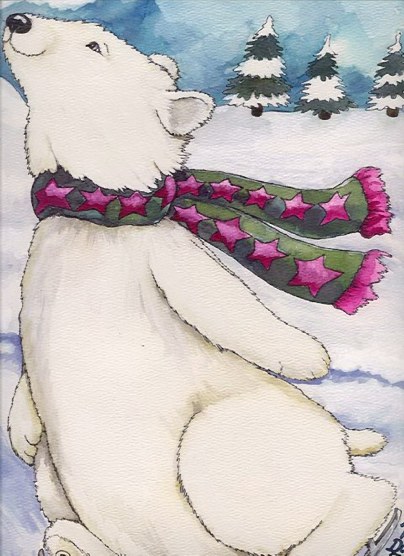 Polar Bear Skating (c) by Toni Donelow Stewart, all rights reserved! :)